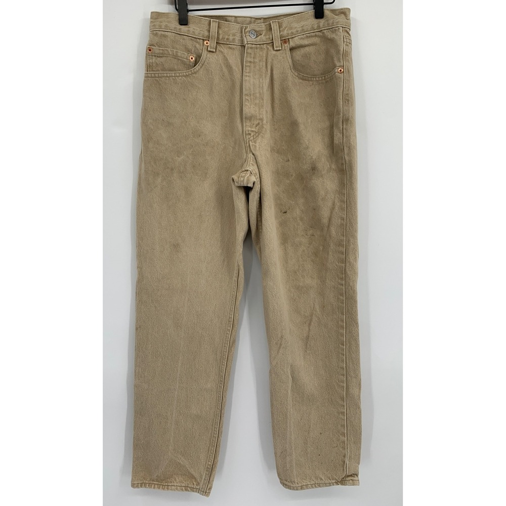 Vintage Levi 550 Jeans Mens 32x30 Beige Relaxed Made USA Distressed (Tag 33x30)